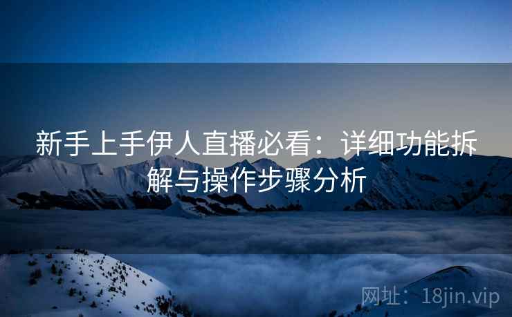 新手上手伊人直播必看：详细功能拆解与操作步骤分析