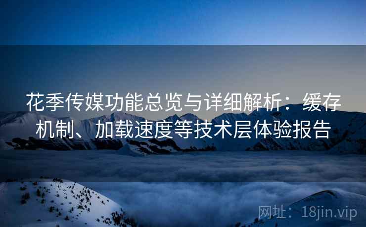 花季传媒功能总览与详细解析：缓存机制、加载速度等技术层体验报告