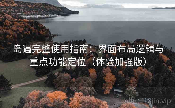 岛遇完整使用指南：界面布局逻辑与重点功能定位（体验加强版）