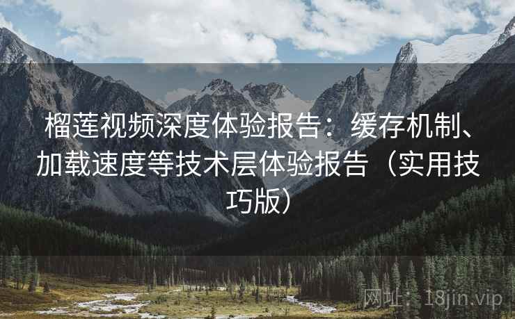 榴莲视频深度体验报告：缓存机制、加载速度等技术层体验报告（实用技巧版）