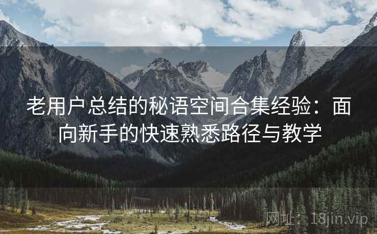 老用户总结的秘语空间合集经验：面向新手的快速熟悉路径与教学